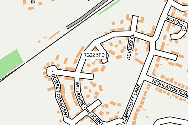 RG22 5FD map - OS OpenMap – Local (Ordnance Survey)