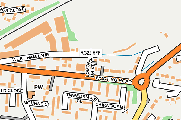 RG22 5FF map - OS OpenMap – Local (Ordnance Survey)