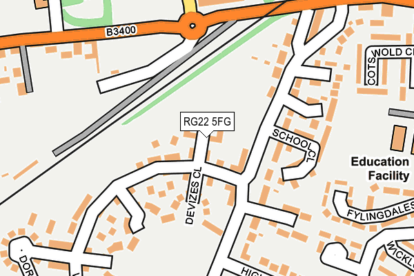 RG22 5FG map - OS OpenMap – Local (Ordnance Survey)