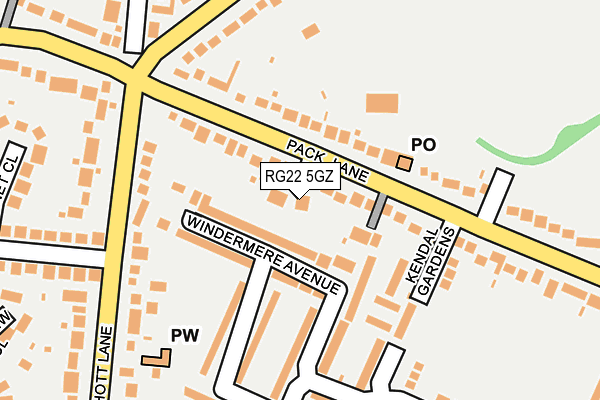 RG22 5GZ map - OS OpenMap – Local (Ordnance Survey)