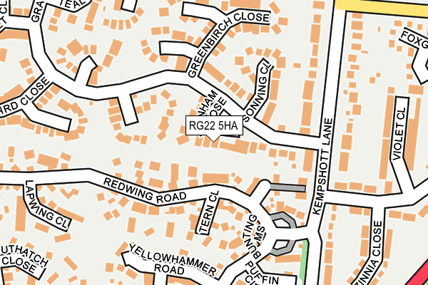 RG22 5HA map - OS OpenMap – Local (Ordnance Survey)