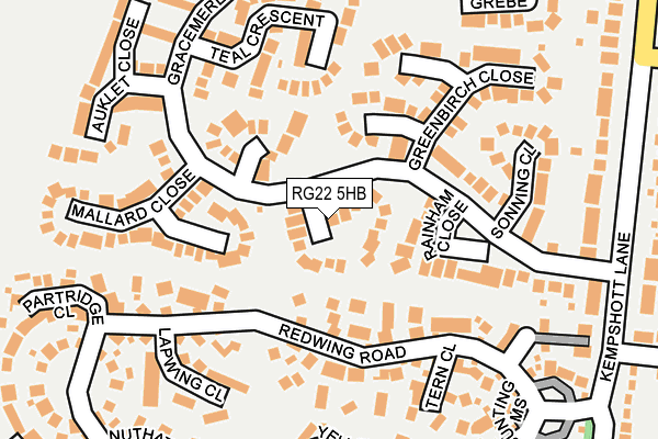 RG22 5HB map - OS OpenMap – Local (Ordnance Survey)