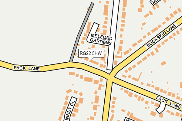 RG22 5HW map - OS OpenMap – Local (Ordnance Survey)