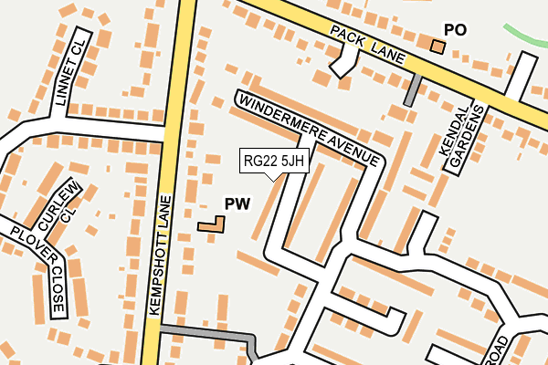RG22 5JH map - OS OpenMap – Local (Ordnance Survey)