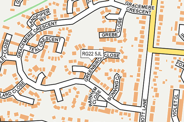 RG22 5JL map - OS OpenMap – Local (Ordnance Survey)