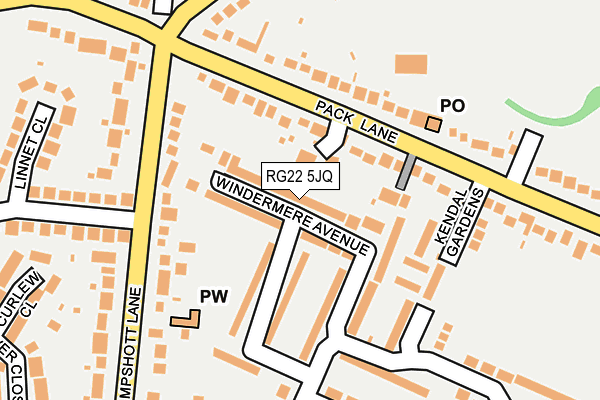 RG22 5JQ map - OS OpenMap – Local (Ordnance Survey)