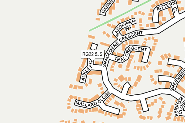 RG22 5JS map - OS OpenMap – Local (Ordnance Survey)