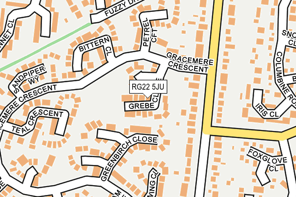 RG22 5JU map - OS OpenMap – Local (Ordnance Survey)