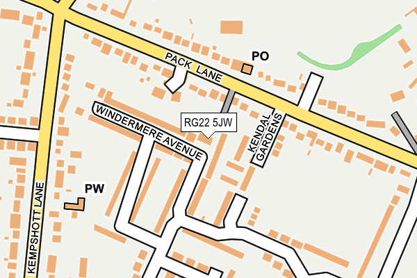 RG22 5JW map - OS OpenMap – Local (Ordnance Survey)