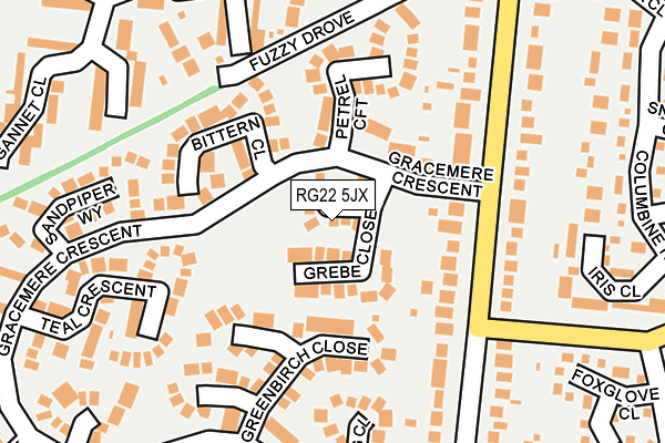 RG22 5JX map - OS OpenMap – Local (Ordnance Survey)