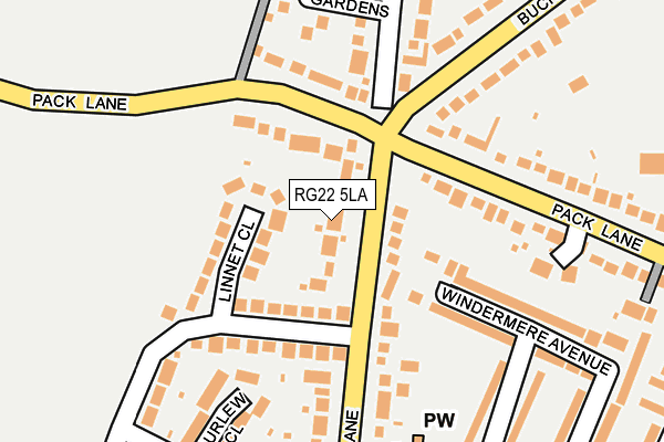 RG22 5LA map - OS OpenMap – Local (Ordnance Survey)