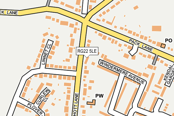 RG22 5LE map - OS OpenMap – Local (Ordnance Survey)