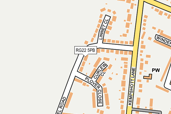 RG22 5PB map - OS OpenMap – Local (Ordnance Survey)