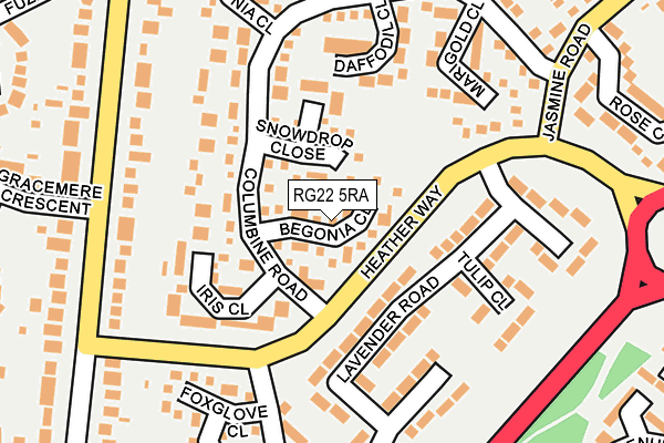 RG22 5RA map - OS OpenMap – Local (Ordnance Survey)