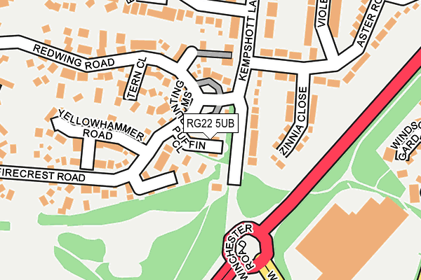 RG22 5UB map - OS OpenMap – Local (Ordnance Survey)