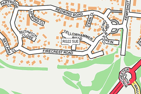 RG22 5UE map - OS OpenMap – Local (Ordnance Survey)