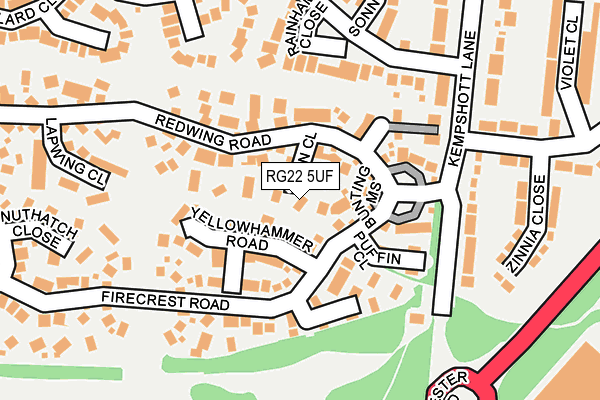 RG22 5UF map - OS OpenMap – Local (Ordnance Survey)