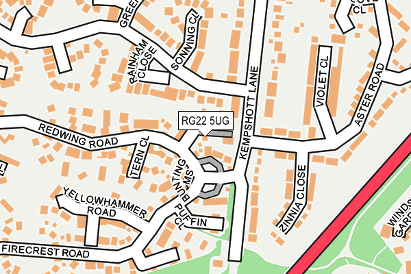 RG22 5UG map - OS OpenMap – Local (Ordnance Survey)