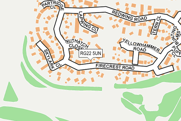 RG22 5UN map - OS OpenMap – Local (Ordnance Survey)