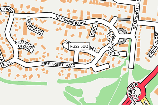 RG22 5UQ map - OS OpenMap – Local (Ordnance Survey)
