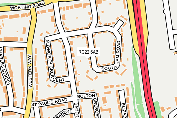 RG22 6AB map - OS OpenMap – Local (Ordnance Survey)