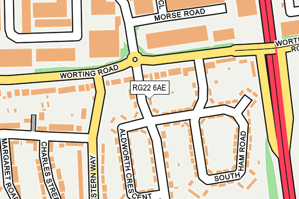 RG22 6AE map - OS OpenMap – Local (Ordnance Survey)