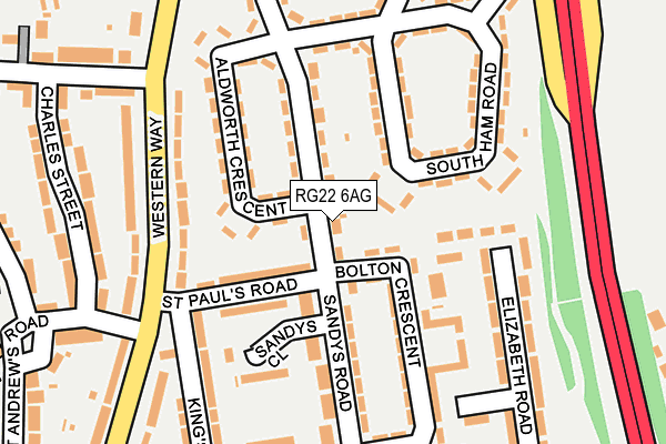 RG22 6AG map - OS OpenMap – Local (Ordnance Survey)