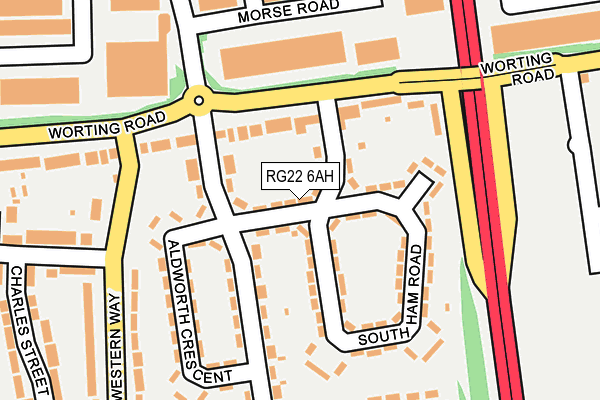 RG22 6AH map - OS OpenMap – Local (Ordnance Survey)