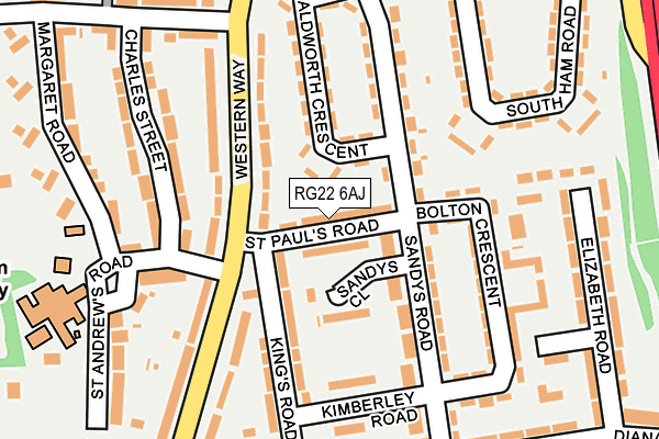 RG22 6AJ map - OS OpenMap – Local (Ordnance Survey)