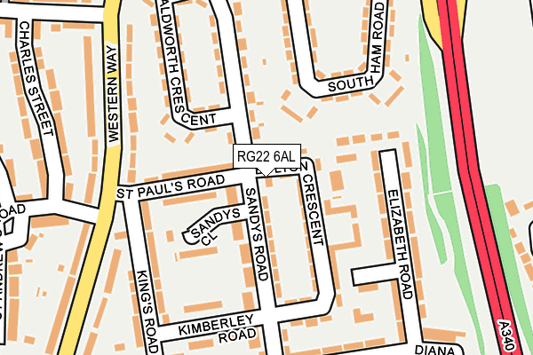RG22 6AL map - OS OpenMap – Local (Ordnance Survey)