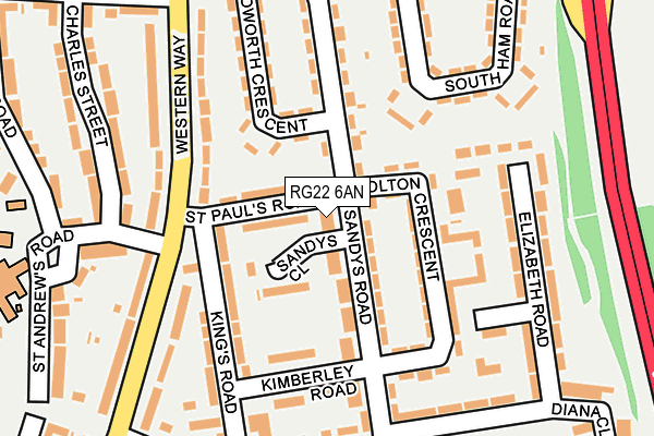 RG22 6AN map - OS OpenMap – Local (Ordnance Survey)
