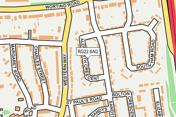 RG22 6AQ map - OS OpenMap – Local (Ordnance Survey)