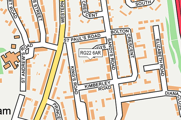 RG22 6AR map - OS OpenMap – Local (Ordnance Survey)