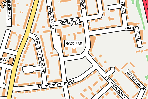 RG22 6AS map - OS OpenMap – Local (Ordnance Survey)