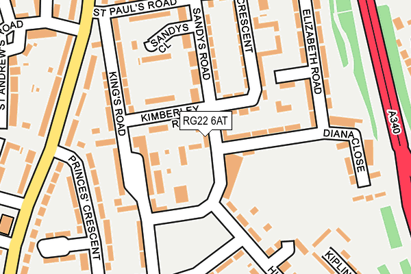 RG22 6AT map - OS OpenMap – Local (Ordnance Survey)