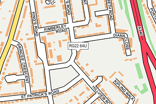 RG22 6AU map - OS OpenMap – Local (Ordnance Survey)