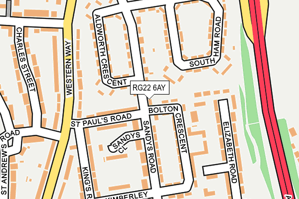 RG22 6AY map - OS OpenMap – Local (Ordnance Survey)