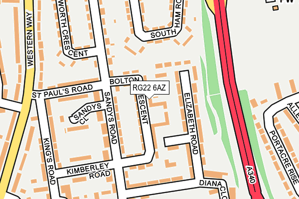 RG22 6AZ map - OS OpenMap – Local (Ordnance Survey)