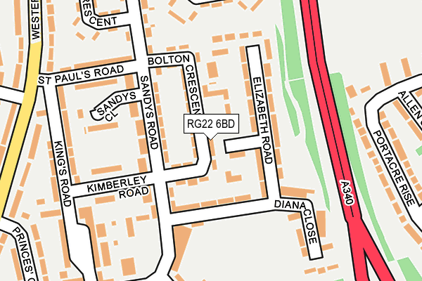 RG22 6BD map - OS OpenMap – Local (Ordnance Survey)