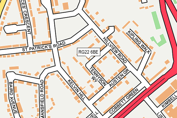 RG22 6BE map - OS OpenMap – Local (Ordnance Survey)