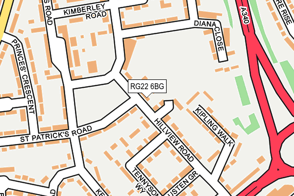 RG22 6BG map - OS OpenMap – Local (Ordnance Survey)