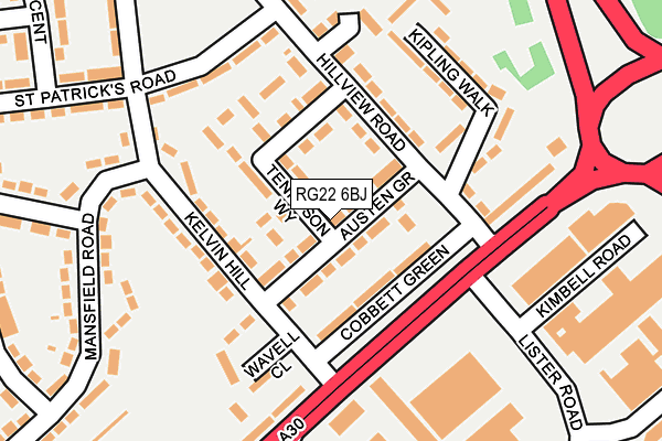 RG22 6BJ map - OS OpenMap – Local (Ordnance Survey)