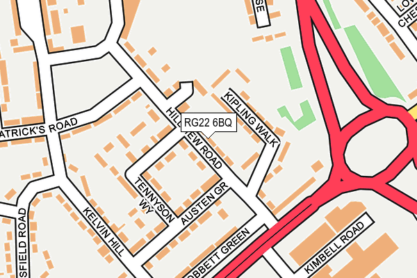 RG22 6BQ map - OS OpenMap – Local (Ordnance Survey)