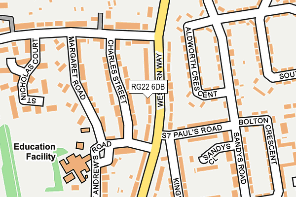 RG22 6DB map - OS OpenMap – Local (Ordnance Survey)