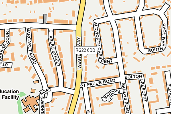 RG22 6DD map - OS OpenMap – Local (Ordnance Survey)