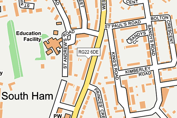 RG22 6DE map - OS OpenMap – Local (Ordnance Survey)