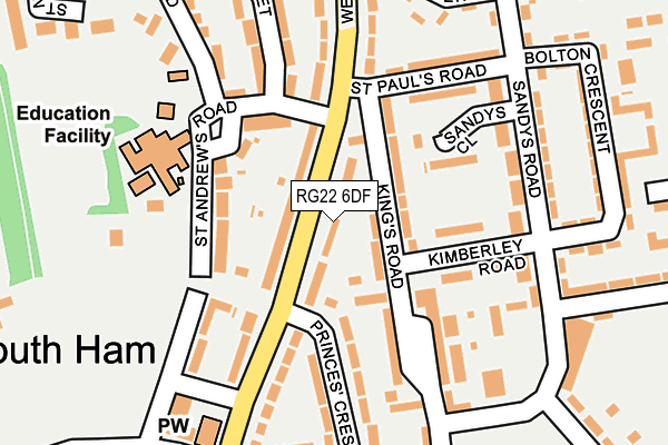 RG22 6DF map - OS OpenMap – Local (Ordnance Survey)