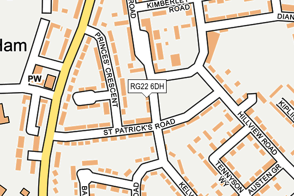 RG22 6DH map - OS OpenMap – Local (Ordnance Survey)