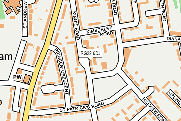 RG22 6DJ map - OS OpenMap – Local (Ordnance Survey)
