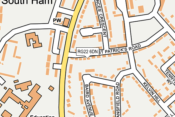 RG22 6DN map - OS OpenMap – Local (Ordnance Survey)